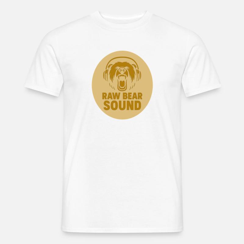Bären Logo mit Kopfhörer - Männer T-Shirt - Weiß