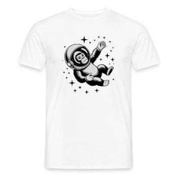 Affe im Weltraum - Cooles Astronomie-Logo - Männer T-Shirt - Weiß - Vorne - AI Model Male 178 dark (178cm)