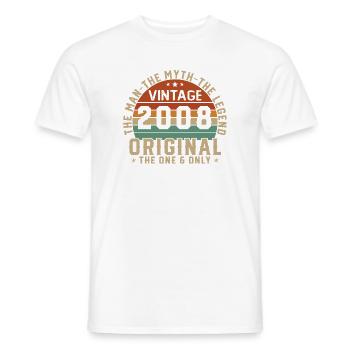 2008 Vintage Retro Birthday Gift - Men's T-Shirt - white - Front - AI Model Male 178 dark (178cm)
