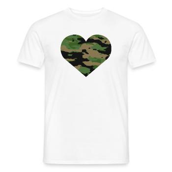 Camouflage Herz Design - Männer T-Shirt - Weiß - Vorne - AI Model Male 178 dark (178cm)