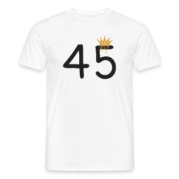 45 - Men's T-Shirt - white - Front - AI Model Male 178 dark (178cm)