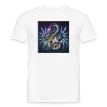 Mythical Serpent Guitar Illustration - Men's T-Shirt - white - Front - AI Model Male 178 dark (178cm)