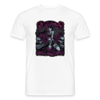 Enchanteresse sombre avec éléments de crâne - T-shirt homme - blanc - Devant - AI Model Male 178 dark (178cm)