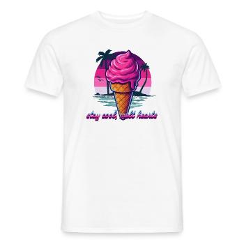 Pink Eiscreme Sunset Design - Men's T-Shirt - white - Front - AI Model Male 178 dark (178cm)