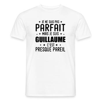 Guillaume : authentique, imparfait, top, fier - T-shirt homme - blanc - Devant - AI Model Male 178 dark (178cm)