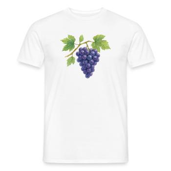 Illustration aquarelle de raisins - T-shirt homme - blanc - Devant - AI Model Male 178 dark (178cm)
