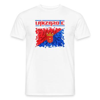 Lanzarote Island Inscription with Coat of Arms - Men's T-Shirt - white - Front - AI Model Male 178 dark (178cm)