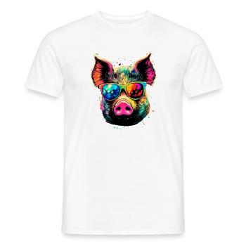Schwein Hausschwein Sau Schweine Liebe Schweinchen - Männer T-Shirt - Weiß - Vorne - AI Model Male 178 dark (178cm)
