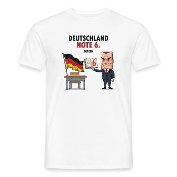 Allemagne Note 6 Motif avec professeur - T-shirt homme - blanc - Devant - AI Model Male 178 dark (178cm)