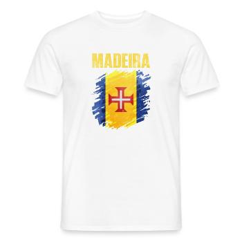 Madeira Flag Inspired Artistic Design - Men's T-Shirt - white - Front - AI Model Male 178 dark (178cm)