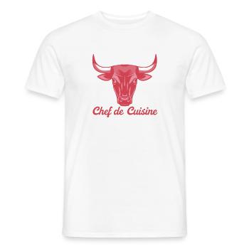 Kitchen bull illustration - Men's T-Shirt - white - Front - AI Model Male 178 dark (178cm)