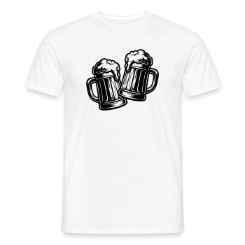 Bier Anstoßen Prost - Männer T-Shirt - Weiß - Vorne - AI Model Male 178 dark (178cm)