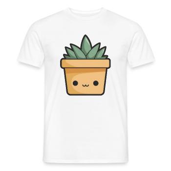 Kawaii Blumentopf - Männer T-Shirt - Weiß - Vorne - AI Model Male 178 dark (178cm)