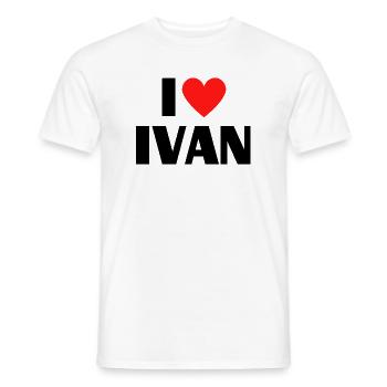 I love Ivan Rotes Herz Liebe Fan Geschenk - Männer T-Shirt - Weiß - Vorne - AI Model Male 178 dark (178cm)