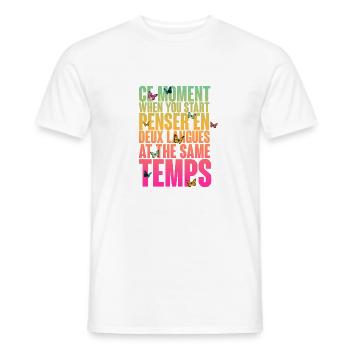 COOLER SPRUCH FÜR MEHRSPRACHLER, INTERNATIONAL - Männer T-Shirt - Weiß - Vorne - AI Model Male 178 dark (178cm)