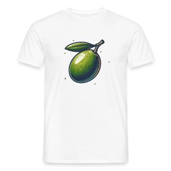 Illustration de Olive Verte Naturelle - T-shirt homme - blanc - Devant - AI Model Male 178 dark (178cm)