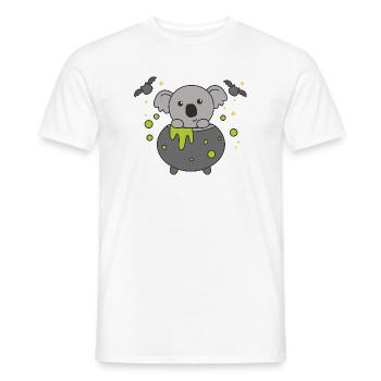 Koala Joyeux Halloween Chaudron de sorcière Chauve-souris - T-shirt homme - blanc - Devant - AI Model Male 178 dark (178cm)
