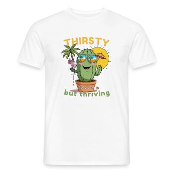 Cactus Vibes – Dry, Cool & Alive - Men's T-Shirt - white - Front - AI Model Male 178 dark (178cm)