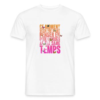 DICTON COOL POUR LES MULTILINGUES, LES INTERNATIONAUX - T-shirt homme - blanc - Devant - AI Model Male 178 dark (178cm)
