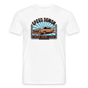 Vintage racing car Speed Demon design - Men's T-Shirt - white - Front - AI Model Male 178 dark (178cm)