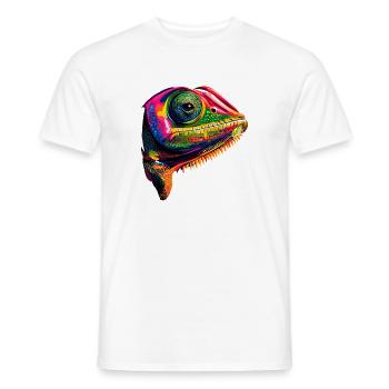 Chameleon Lizard Reptile Chameleon Iguana Lizard - Men's T-Shirt - white - Front - AI Model Male 178 dark (178cm)