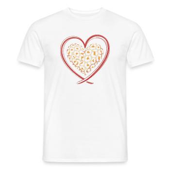 Leopardprint Herz Leopard - Männer T-Shirt - Weiß - Vorne - AI Model Male 178 dark (178cm)