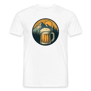 Bergwald Bierkrug Sonnenuntergang - Männer T-Shirt - Weiß - Vorne - AI Model Male 178 dark (178cm)