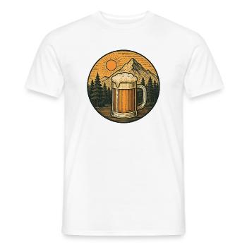 Alpine Beer Panorama - Men's T-Shirt - white - Front - AI Model Male 178 dark (178cm)