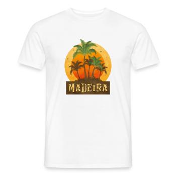 Coucher de soleil avec palmiers Madère Design - T-shirt homme - blanc - Devant - AI Model Male 178 dark (178cm)