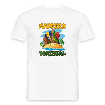 Madère Portugal île paradisiaque drapeau design - T-shirt homme - blanc - Devant - AI Model Male 178 dark (178cm)