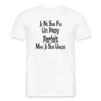 Not a Perfect Grandpa But I am Unique - Men's T-Shirt - white - Front - AI Model Male 178 dark (178cm)