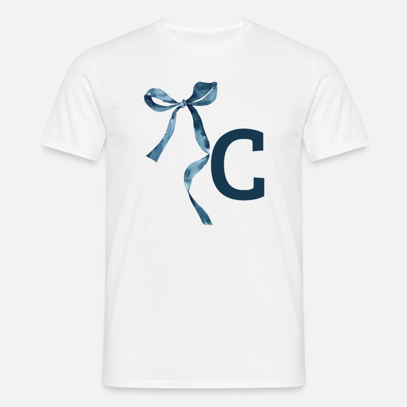 Monogram c Geschenkidee - Männer T-Shirt - Weiß