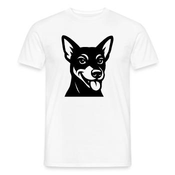 Cool dog in black and white - Men's T-Shirt - white - Front - AI Model Male 178 dark (178cm)