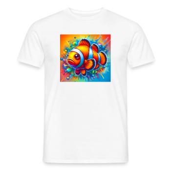 Poisson-clown - T-shirt homme - blanc - Devant - AI Model Male 178 dark (178cm)