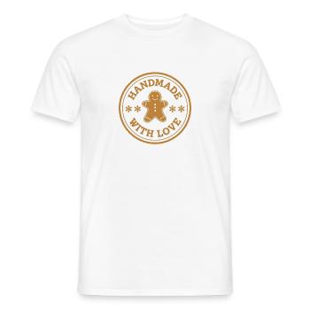 Lebkuchen Emblem – Handmade with Love - Männer T-Shirt - Weiß - Vorne - AI Model Male 178 dark (178cm)