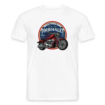 Badge VTT Tourmalet - T-shirt homme - blanc - Devant - AI Model Male 178 dark (178cm)