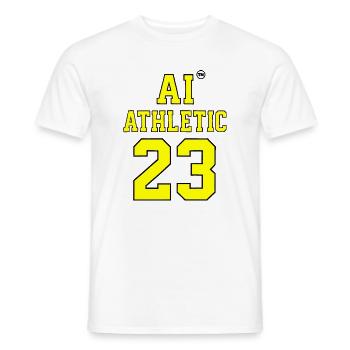 AI Athletic Number 23 Sports T-shirt - Men's T-Shirt - white - Front - AI Model Male 178 dark (178cm)
