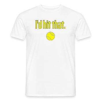 Je frapperais ce drôle de dicton de tennis - T-shirt homme - blanc - Devant - AI Model Male 178 dark (178cm)
