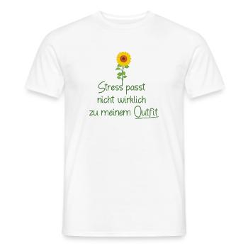 Statement-Design-Écriture-sur-FemmeCoupe avec un - T-shirt homme - blanc - Devant - AI Model Male 178 dark (178cm)