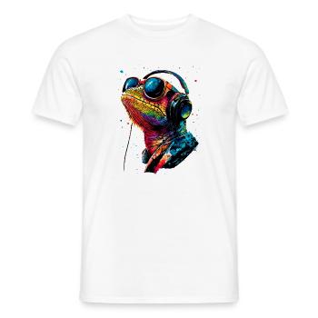 Chameleon Lizard Reptile Chameleon Iguana Lizard - Men's T-Shirt - white - Front - AI Model Male 178 dark (178cm)