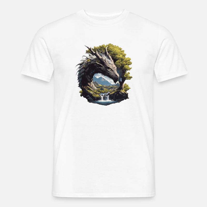 Drachen Drache - Männer T-Shirt - Weiß