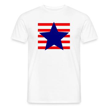 Patriotic star with red and black stripes - Men's T-Shirt - white - Front - AI Model Male 178 dark (178cm)