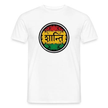 Paix sur symbole reggae - T-shirt homme - blanc - Devant - AI Model Male 178 dark (178cm)