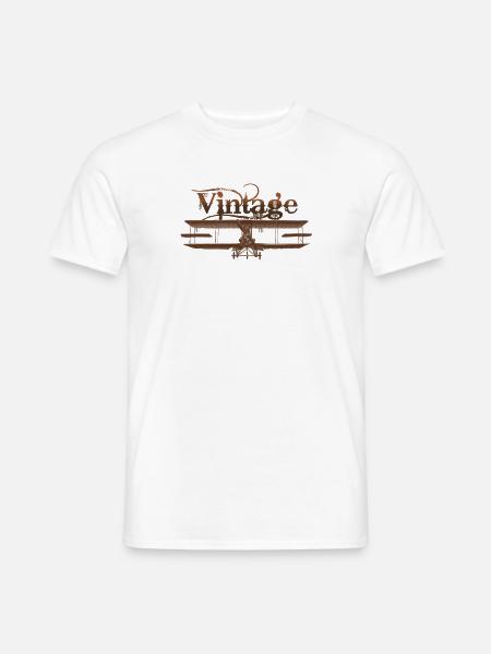Vintage Flugzeug Illustration - Männer T-Shirt - Weiß