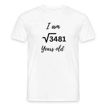 √3481 – 59 years old and not a bit boring - Men's T-Shirt - white - Front - AI Model Male 178 dark (178cm)