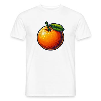 Mandarine mit Blatt - Männer T-Shirt - Weiß - Vorne - AI Model Male 178 dark (178cm)