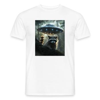 Waschbär Selfie mit UFO - Männer T-Shirt - Weiß - Vorne - AI Model Male 178 dark (178cm)