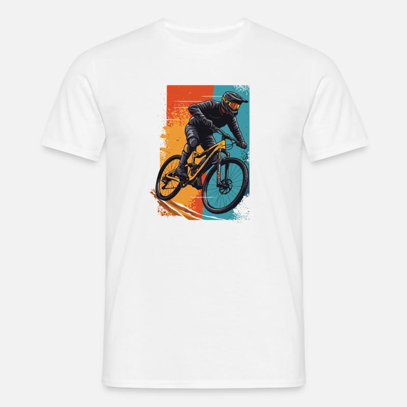 Dynamischer Mountainbiker im Action-Design - Männer T-Shirt - Weiß