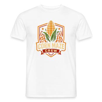 Labyrinthe de maïs Crew Spooky Labyrinthe de maïs d’Halloween - T-shirt homme - blanc - Devant - AI Model Male 178 dark (178cm)