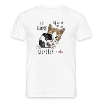 Zu Hause ist da, wo meine Liebsten sind - Männer T-Shirt - Weiß - Vorne - AI Model Male 178 dark (178cm)